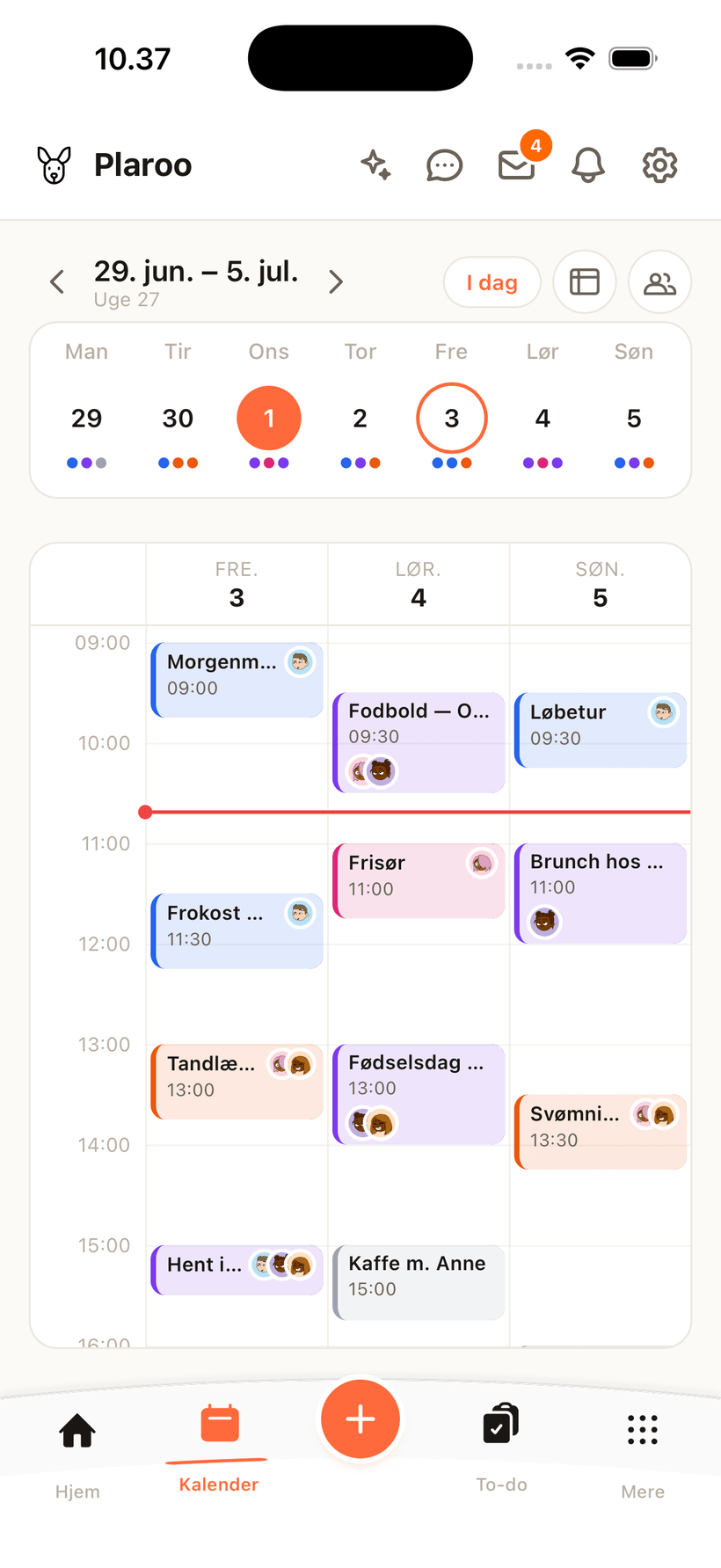 Plaroos delte familiekalender